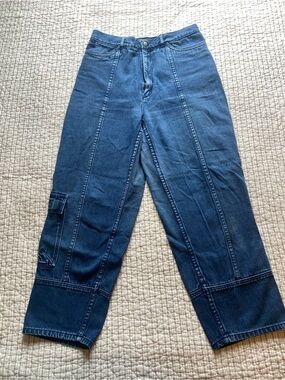Classic Dark Blue Ankle Jeans - Relaxed Cropped Fit